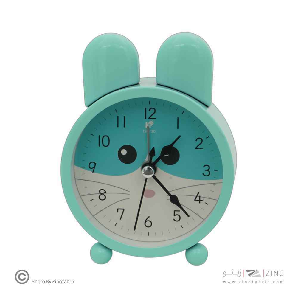 ساعت رومیزی دایره فلزی طرح حیوانات گوشدار کد1740